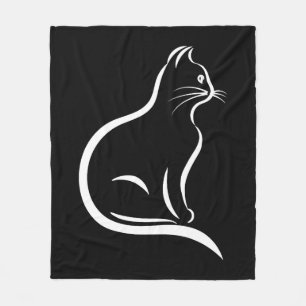 Beautiful cat drawing for animal lovers. fleece blanket