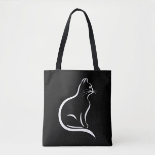 Beautiful cat drawing for animal lovers. tote bag