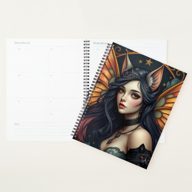 Beautiful Cat Fairy portrait  Planner (Display)