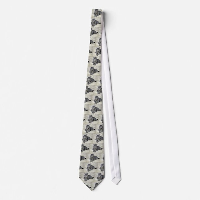 Beautiful Cat Laying Tie (Front)