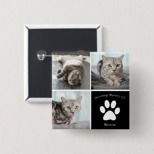Beautiful Cat Memorial Custom Pet Photo Keepsake 15 Cm Square Badge