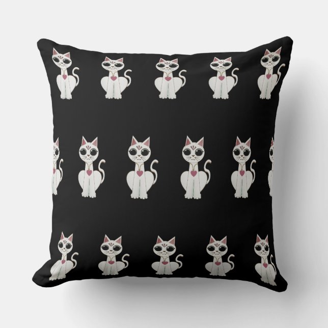 Beautiful Cat Pattern Cushion (Front)