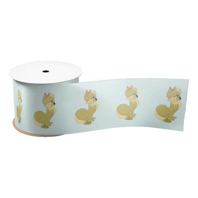 Beautiful Cat Ribbon - Customizable Satin Ribbon (Spool)