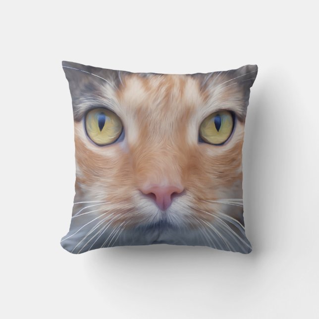 Beautiful Cat Sketch Throw Pillow (Front)