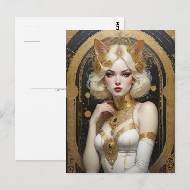 Beautiful catgirl, Postcrossing Postcard (Front/Back)