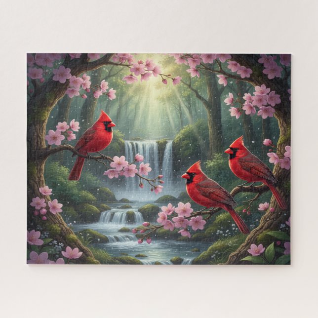 Beautiful Celestial Cardinals Jigsaw Puzzle (Horizontal)