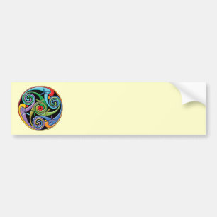 Beautiful Celtic Mandala with Colorful Swirls Bumper Sticker