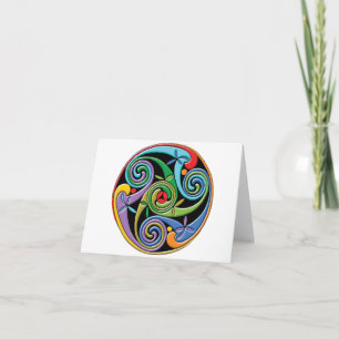 Beautiful Celtic Mandala with Colourful Swirls Card