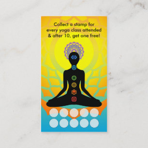 beautiful chakras yoga loyalty program card