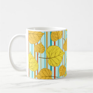 Beautiful cheerful autumn seamless pattern with co coffee mug