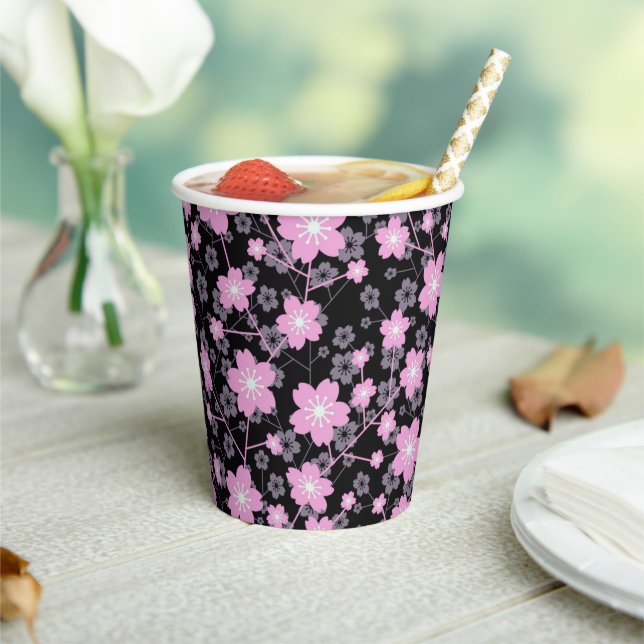 Beautiful Cherry Blossom design Paper Cups (Insitu)