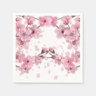 Beautiful Cherry Blossom Mixed Medium Print Napkin