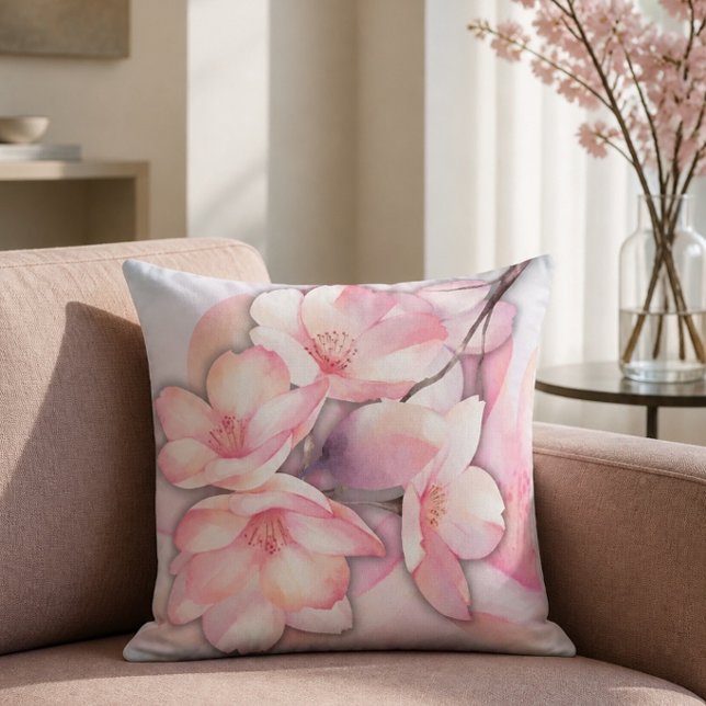 Beautiful Cherry Blossom Throw Pillow (Creator Uploaded)