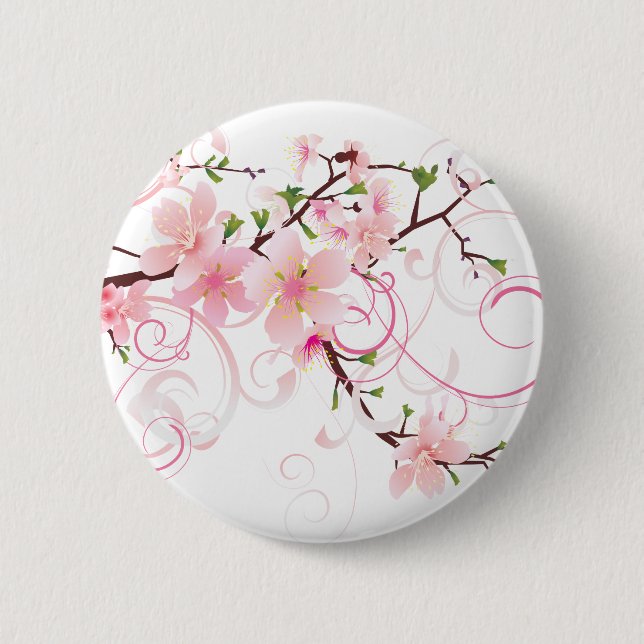 Beautiful Cherry Blossoms 6 Cm Round Badge (Front)