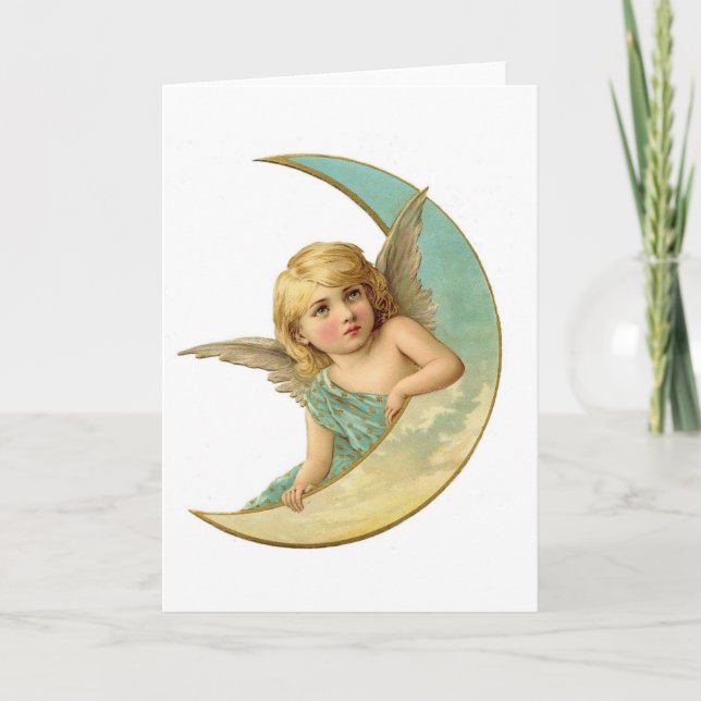 Beautiful Cherub Angel Holiday Card (Front)