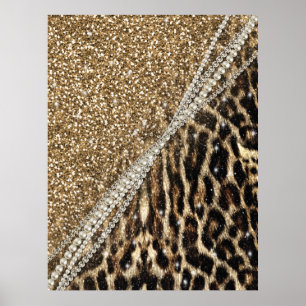 Beautiful chic girly leopard animal faux fur print