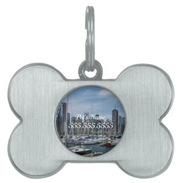 Beautiful Chicago Harbour Pet Name Tag (Front)