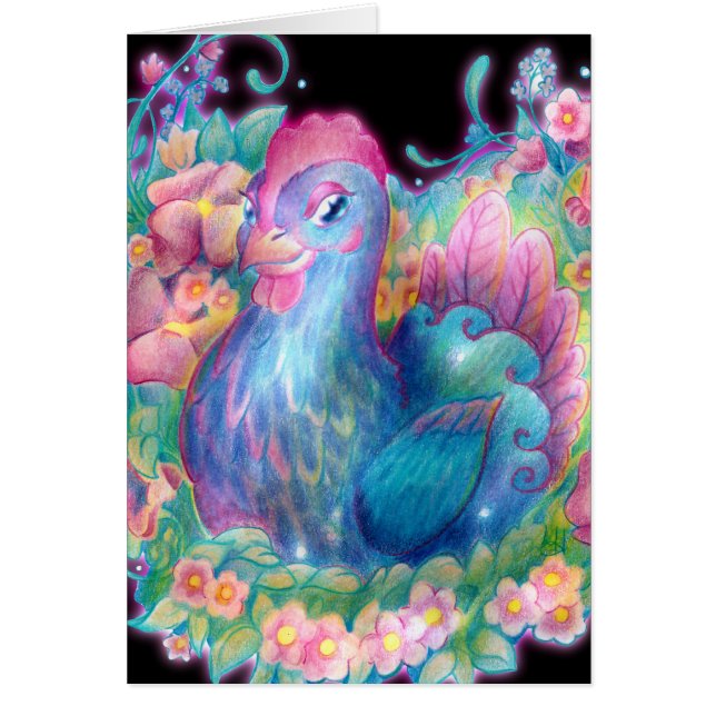 Beautiful Chicken and Flowers (Front)