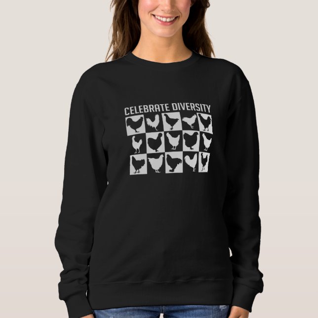 Beautiful Chickens Many Different Chicken Breeds F Sweatshirt (Front)