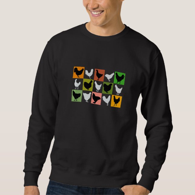 Beautiful Chickens Many Different Chicken Breeds F Sweatshirt (Front)