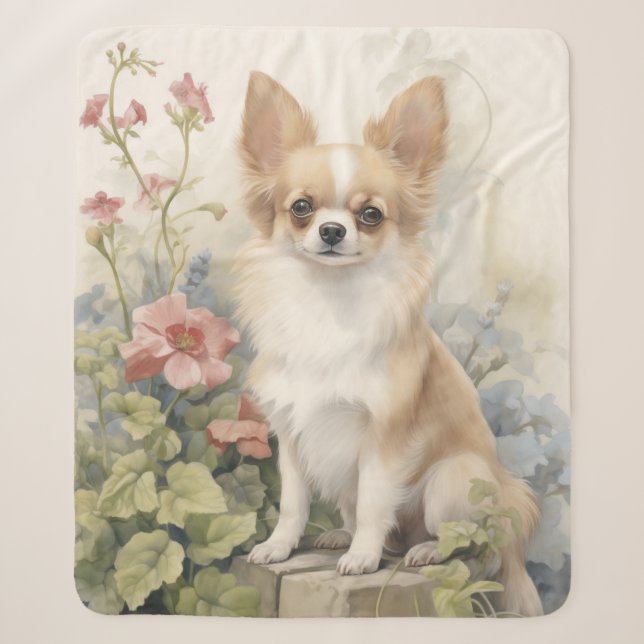 Beautiful Chihuahua Sherpa Blanket (Front)