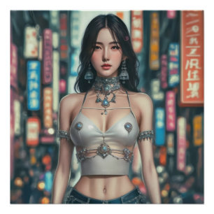 beautiful chinese girl poster