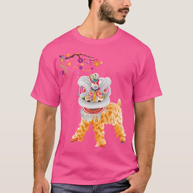 Beautiful Chinese Lion Dance T-Shirt (Front)