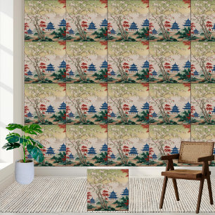 Beautiful Chinoiserie Botanical Tile
