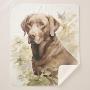 Beautiful Chocolate Lab Sherpa Blanket