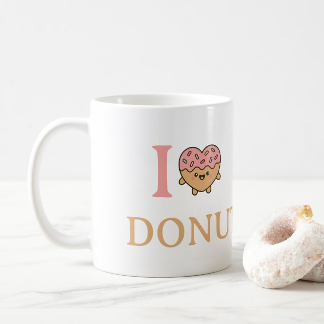 beautiful chocolate love doughnuts coffee mug (With Donut)
