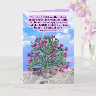 Beautiful Cholla Cactus Scripture 1 Samuel 16:7 Card