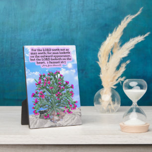 Beautiful Cholla Cactus Scripture 1 Samuel 16:7 Plaque
