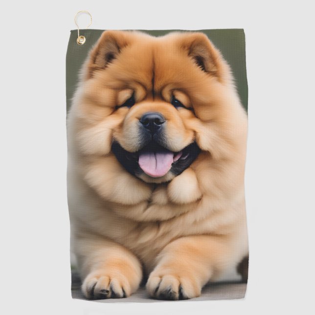Beautiful Chow Chow Golf Towel (Front)