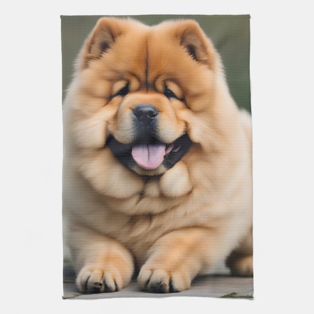 Beautiful Chow Chow Tea Towel (Vertical)