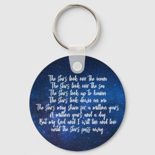 Beautiful Christian Prayer Stars Poem Key Ring