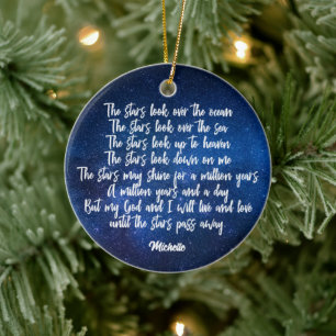 Beautiful Christian Prayer Stars Poem Personalised Ceramic Tree Decoration