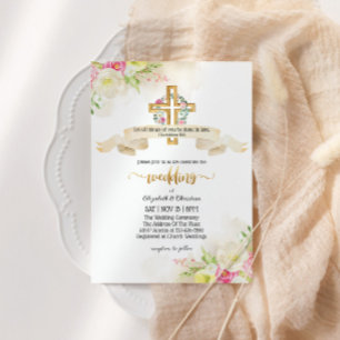 Beautiful Christian Quote Church Wedding Invitation