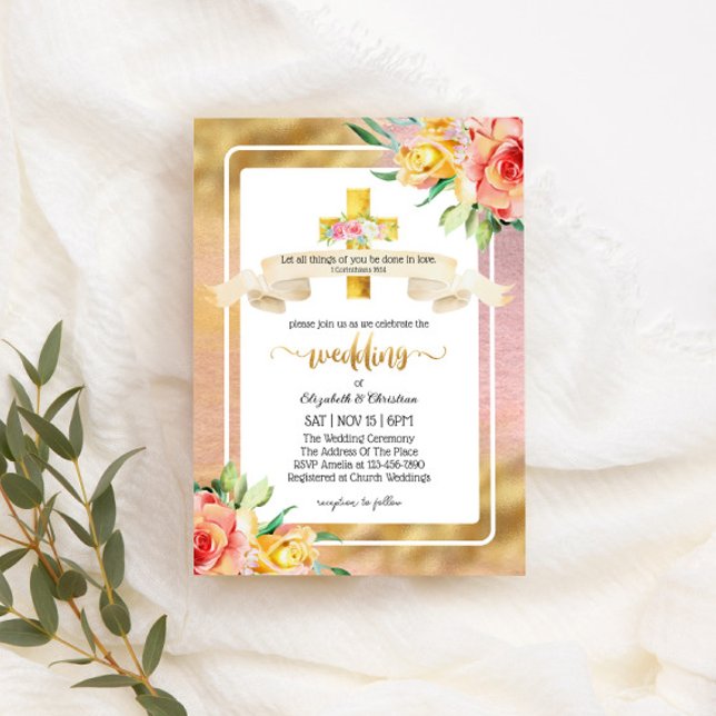 Beautiful Christian Quote Church Wedding  Invitation (Creator Uploaded)