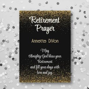 Beautiful Christian Retirement Prayer card