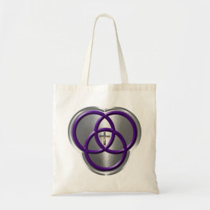 Beautiful Christian Trinity Rings with Cross Tote Bag