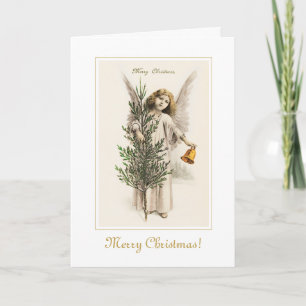 Beautiful Christmas Angel Vintage Holiday Fine Art Card