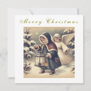 Beautiful Christmas Angels Holiday Postcard