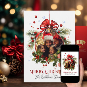 Beautiful Christmas Bauble Frame Family Holidays Holiday Card