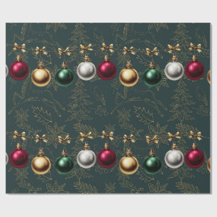 Beautiful Christmas Bauble Ornament   Wrapping Paper