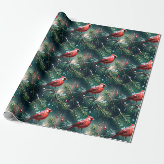 Beautiful Christmas Cardinals Wrapping Paper