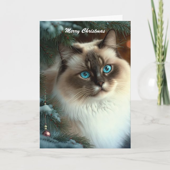 Beautiful Christmas Cat Card (Front)