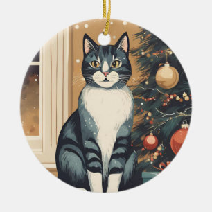 Beautiful Christmas Cat Ornament
