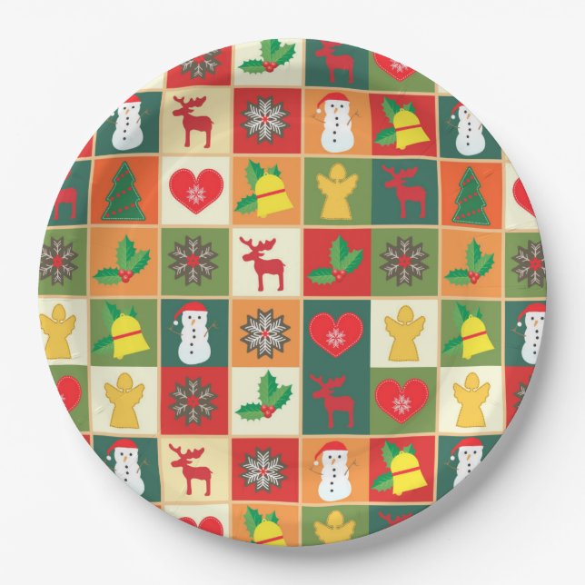 Beautiful Christmas Figures Party Plate (Front)
