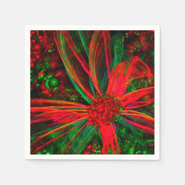 Beautiful Christmas Flower Napkins (Front)