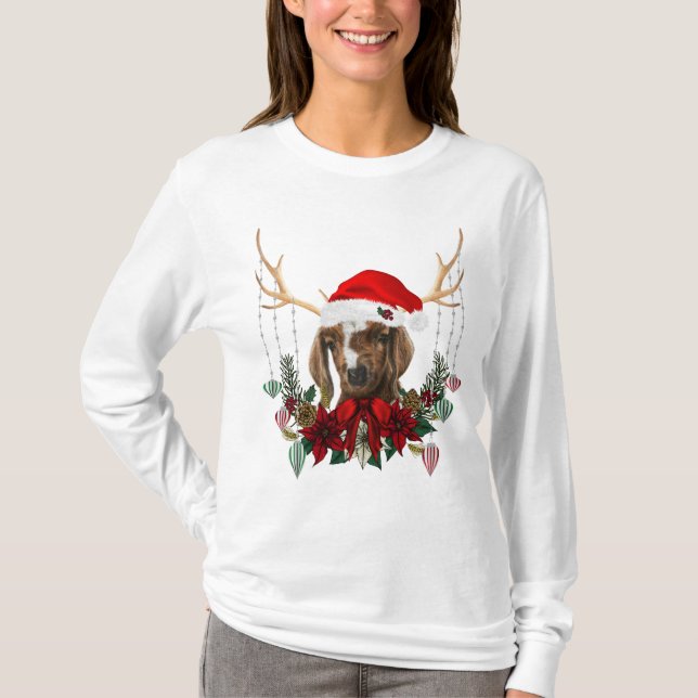Beautiful Christmas Goat Boer Baby Kid T-Shirt (Front)